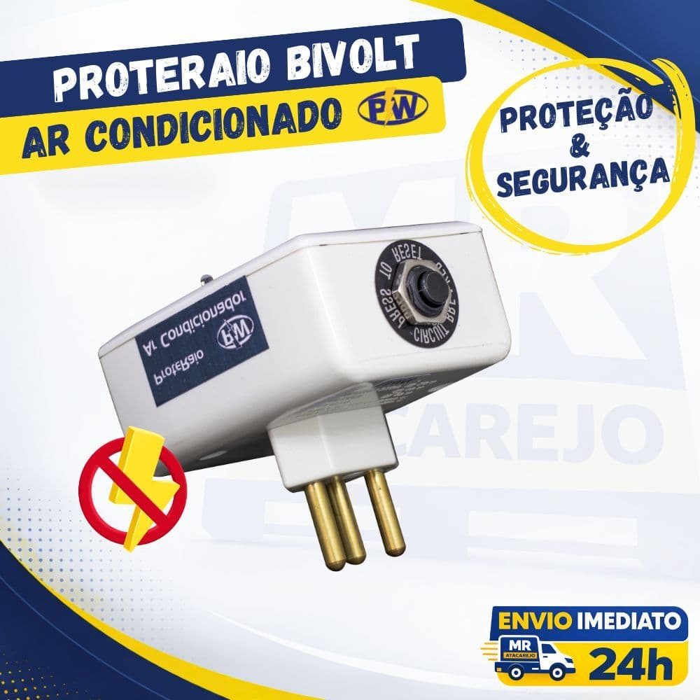 Prote Raios para Ar Condicionado 20A Bivolt PW Proteção Raio Surto Queda Energia