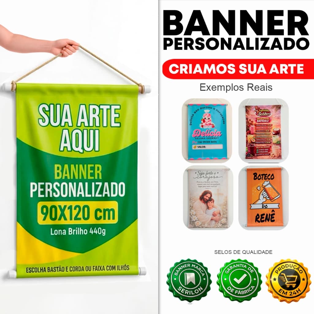 BANNER PERSONALIZADO EM LONA - BONITO, DURÁVEL, IDEAL PARA VOCÊ