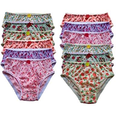 Kit 12 Calcinhas Infantil 100% Algodão Premium Menina 2 a 12 Anos Costura Tripla