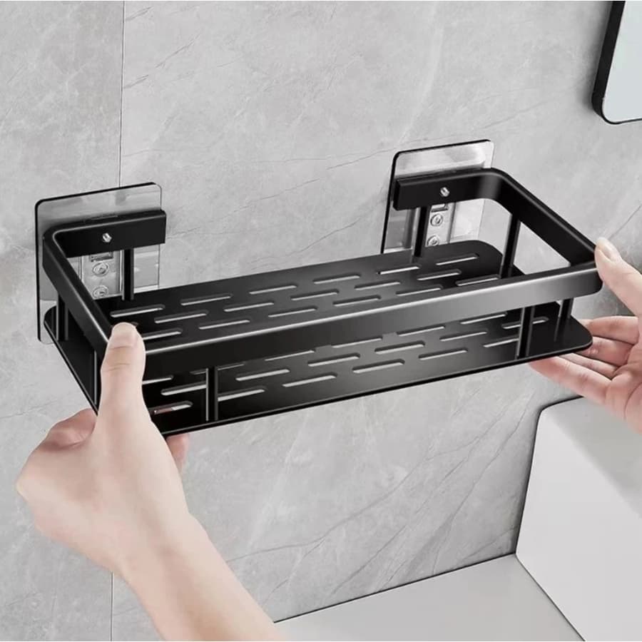 1 ou 2 Suporte Banheiro Antiferrugem Adesivo Sem Furo Organizador Multiuso Na Parede
