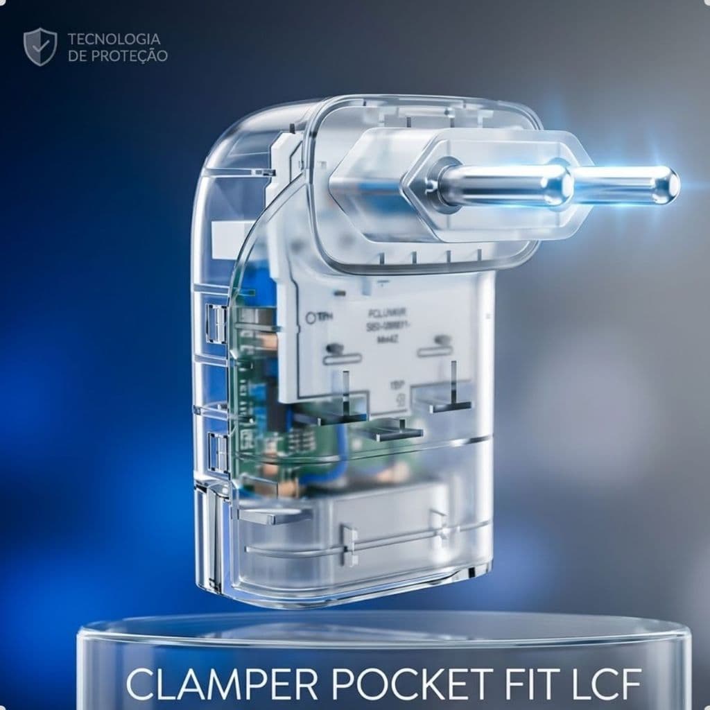 Protetor Eletrônico DPS Clamper Pocket Fit 2 Pinos 10A Transparente Original - Contra Raios e Surtos