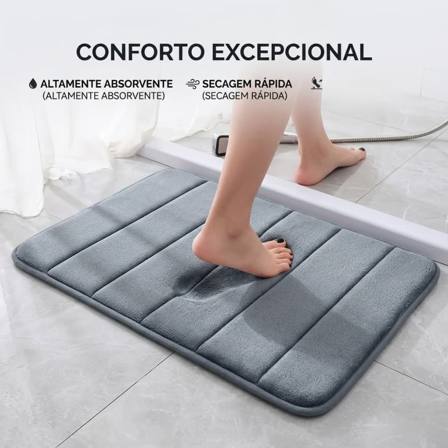 1/ 2 Peças Tapete Banheiro Soft Felpudo Toque Macio 60x40