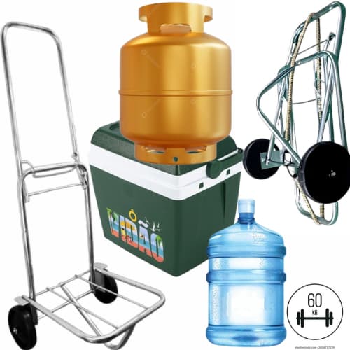 Carrinho Maleiro Dobravel Multiuso Caixa Feira Bagagem Carga Botijão de Gás