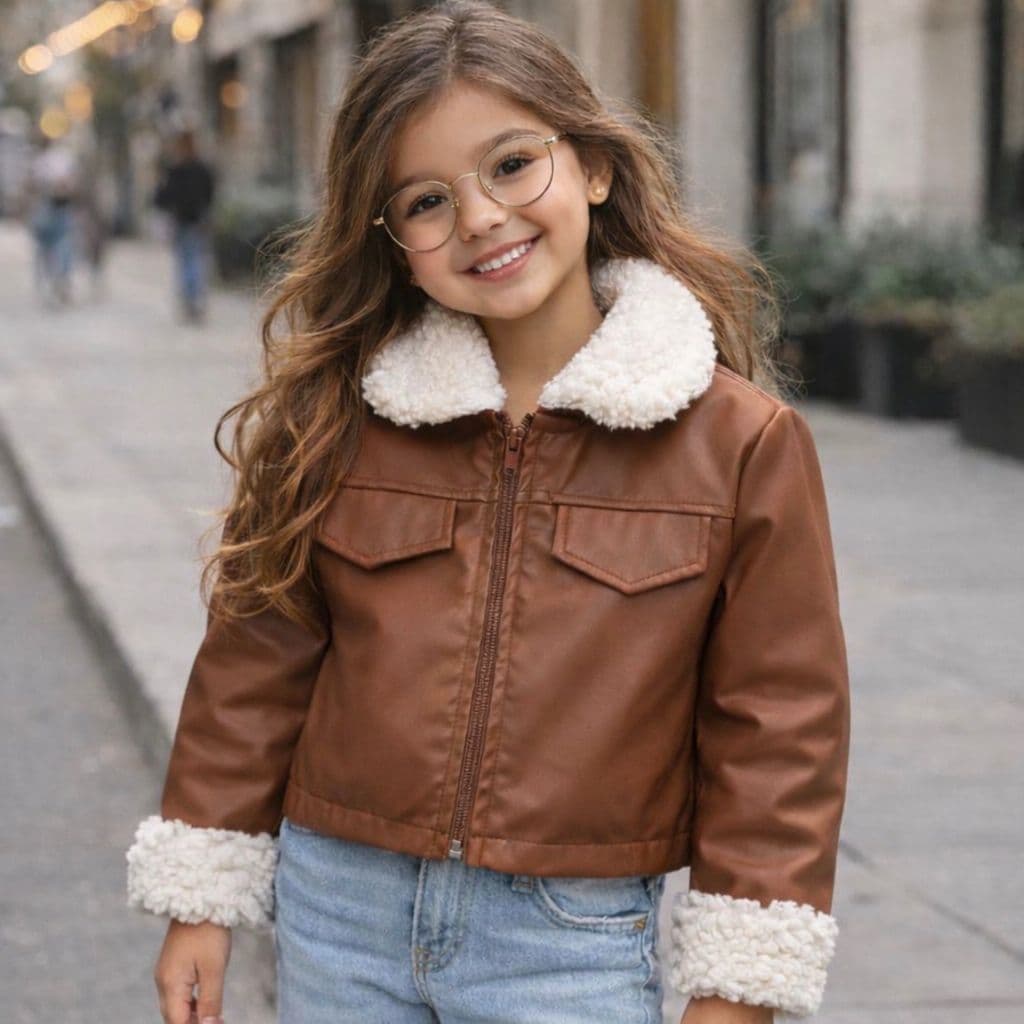 Jaqueta de Couro Infantil detalhe Ted-Moda-Bloguerinha