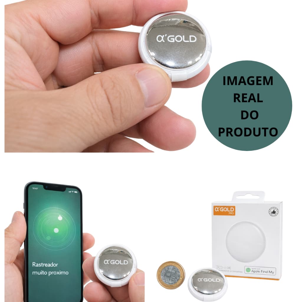 Mini Rastreador Bluetooth Tag Para Pets Mochila Iphone Branco Kit 2 unidades