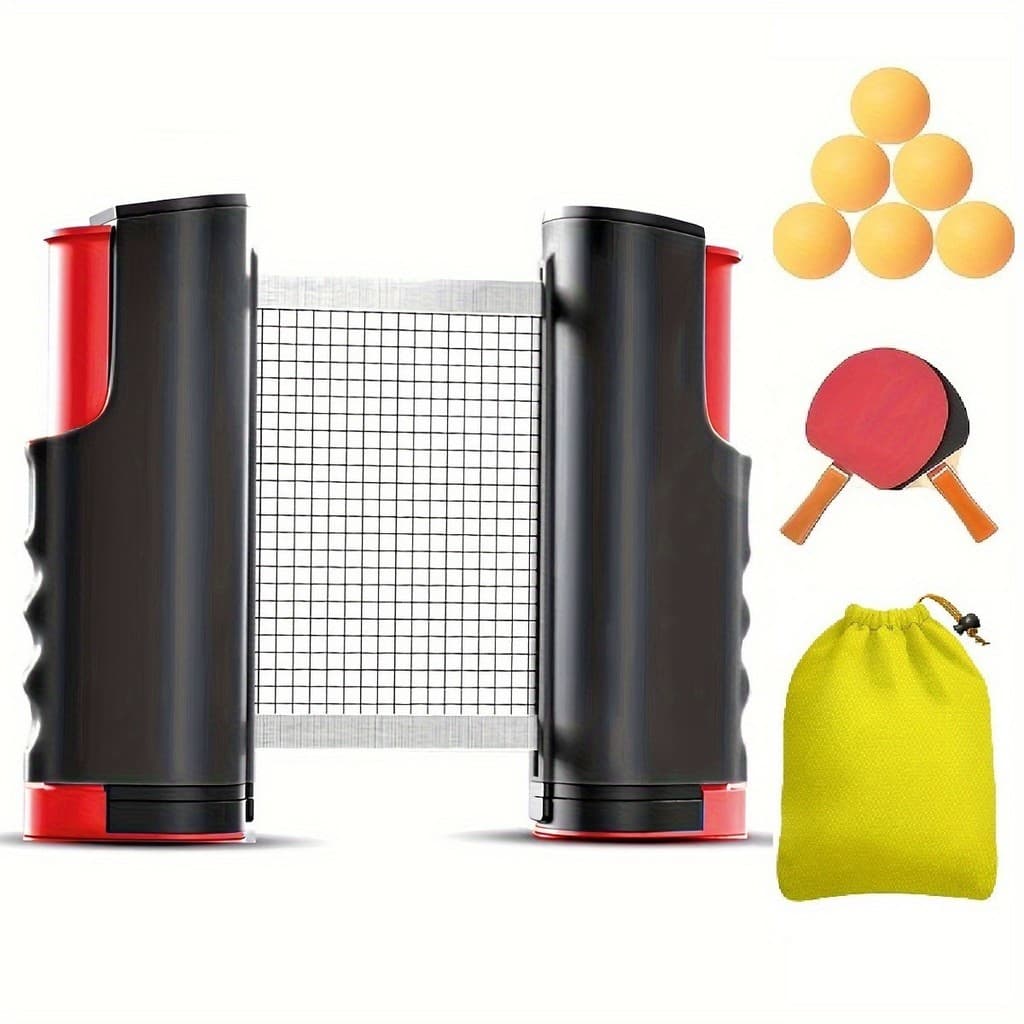 kit bola de tênis de mesa 1 Rede Retrátil 6 ping pong 2 raquete de tenis Adaptável Até 1,75M