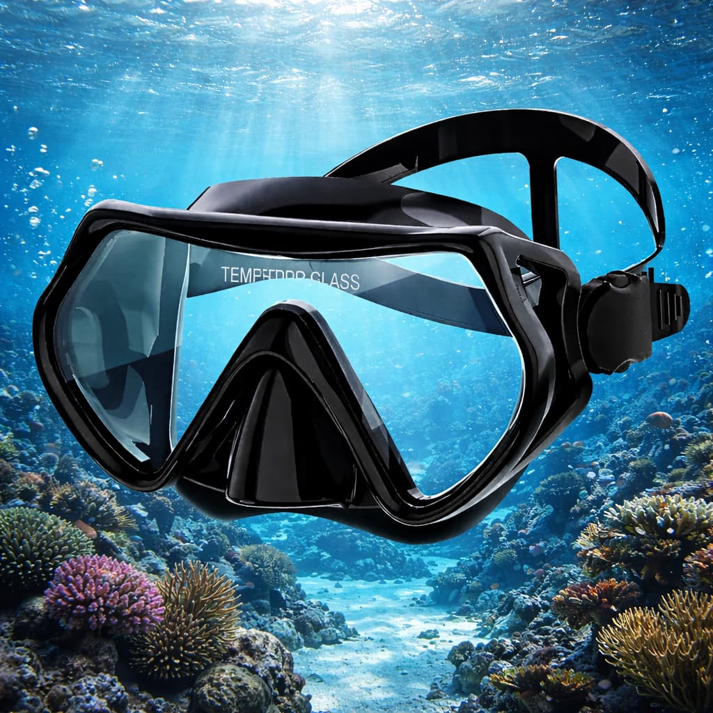Óculos Máscara De Mergulho Ajustável Preto Resistente Mergulhador Praia Piscina