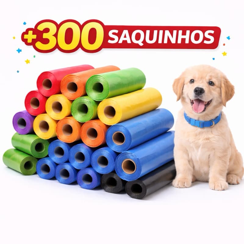 Kit Saquinhos Cata Coco Pet – 3, 12, 21 ou 30 Rolos (45 a 450 Saquinhos) Refil Higiene Cachorro Gato