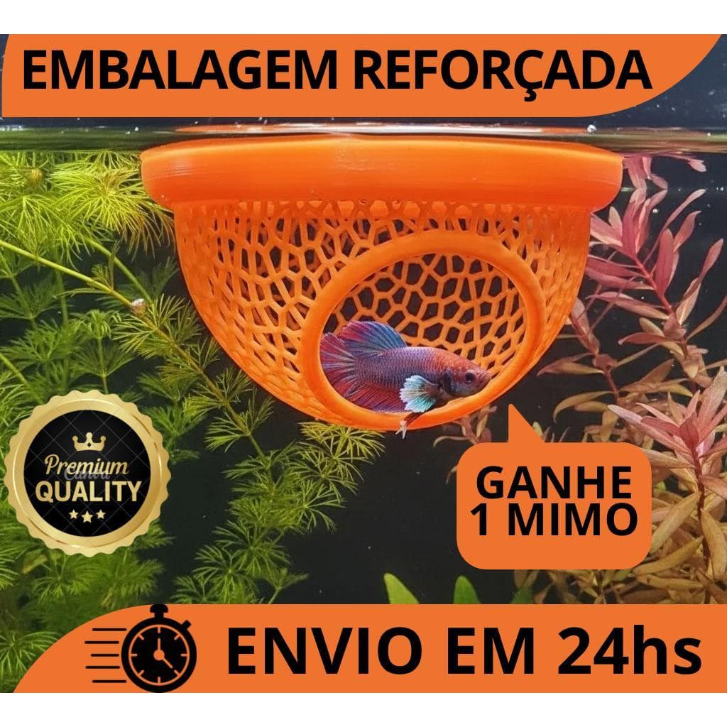Esconderijo Flutuante para Peixes Betta Toca para Aquário Cama Folha Descanso Aquarismo Decoração