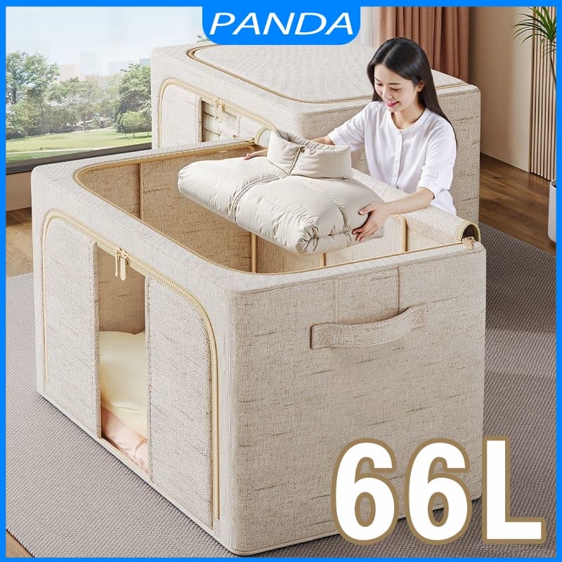 Caixa Organizadora 66L 50x40x33cm Antimofo Impermeável Guarda Roupas Brinquedos Sapatos Viagem  Zíper Antivazamento