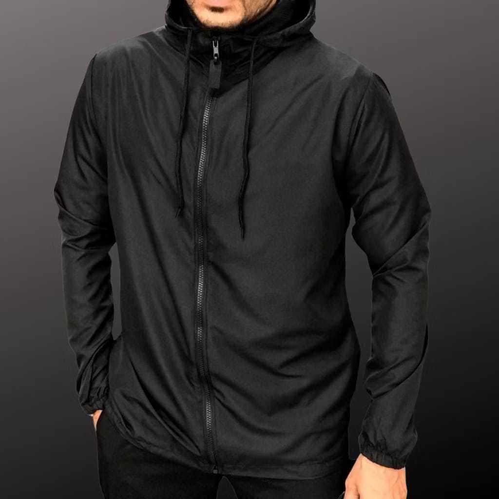 Jaqueta Corta Vento Masculino Preto,Academia,Treino,Corrida,Leve secagem rapida