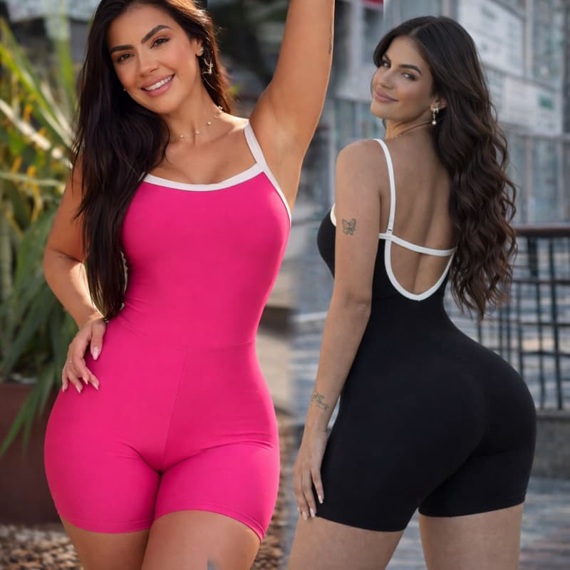 Macaquinho Gringa zero Transparencia Fitness Feminino Duas Cores Composê