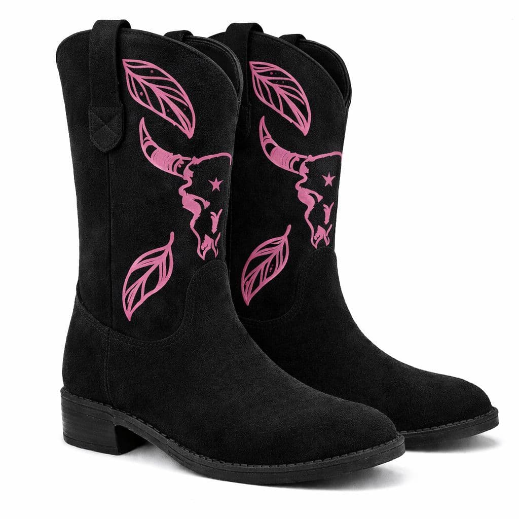 Bota Texana Feminina Country Camurça Premium – Solado Antiderrapante