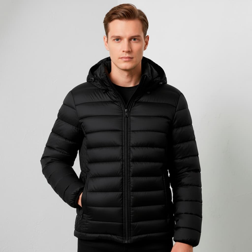 Jaqueta Blusa Puffer Masculina Bobojaco Casaco Capuz Removível Moda Inverno Frio Intenso Gominho