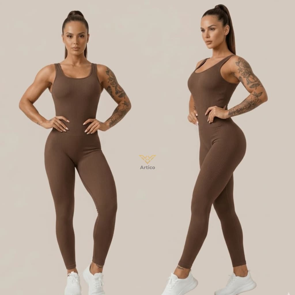 Macacão Longo Feminino Fitness Canelado Premium Academia Com Bojo Zero Transparencia (Costas Aberta)