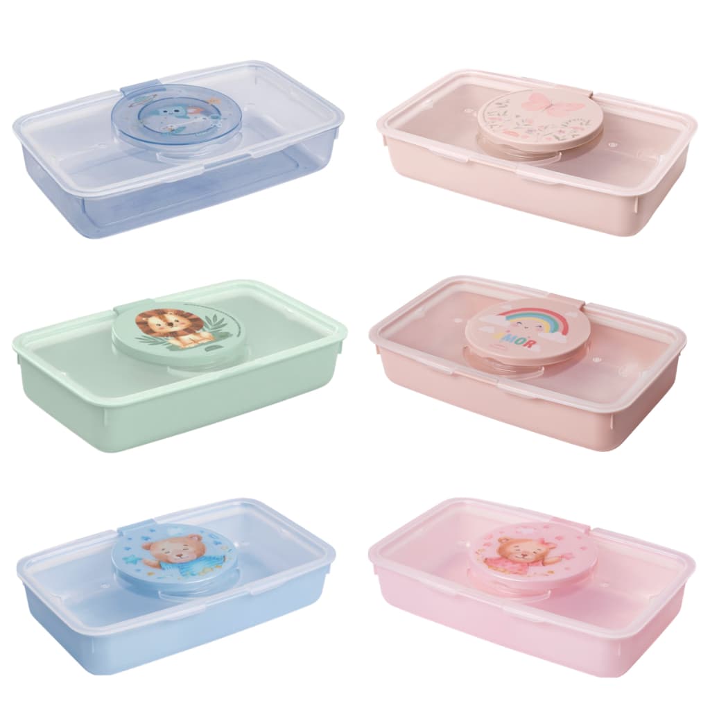 Porta Lenço Umedecido Decorado para Bebê Plasútil Infantil – Prático, Higiênico Menino e Menina