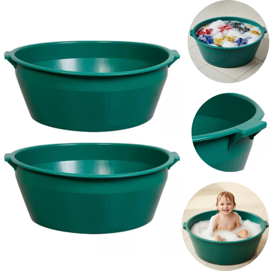 Kit Bacia Plástica 80L Grande com Alça – Banheira, Multiuso, Lavar Roupa,Gigante e Armazenamento