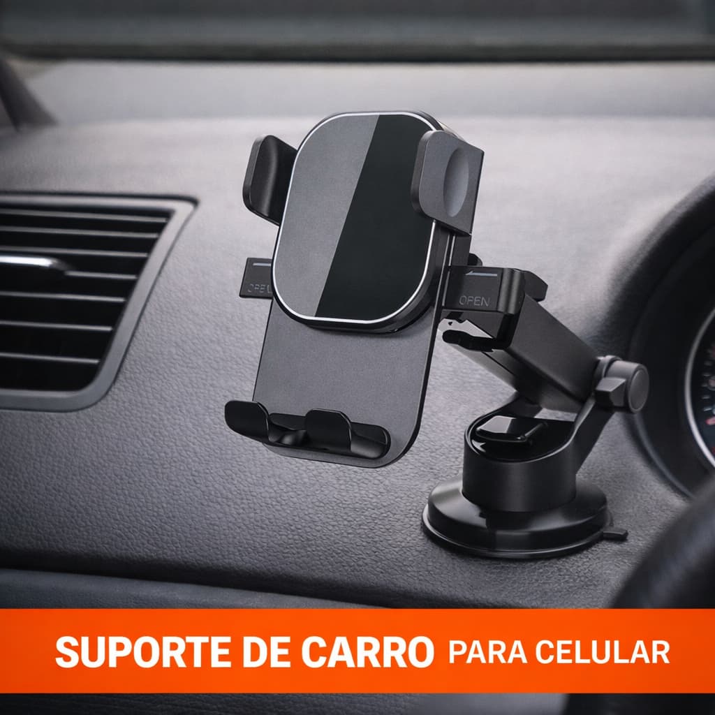 kit suporte celular melhor preço universal Articulado com ventosa e Rotação De 360 Graus