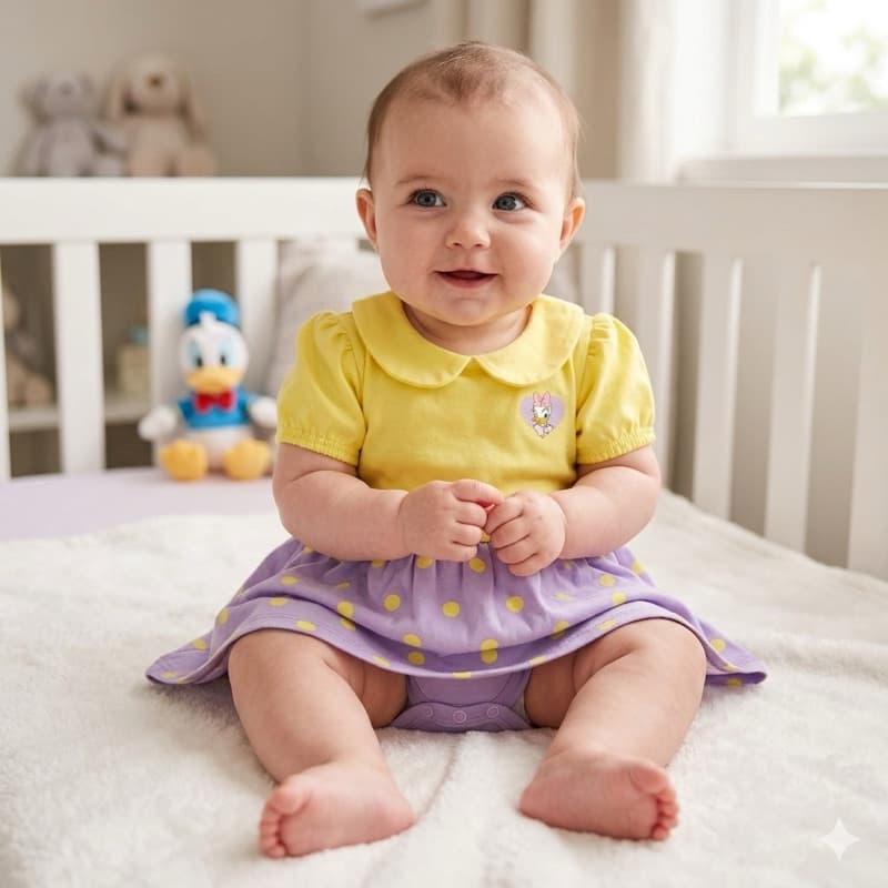 Vestido body beb  Minnie  Disney, algodo e elastano