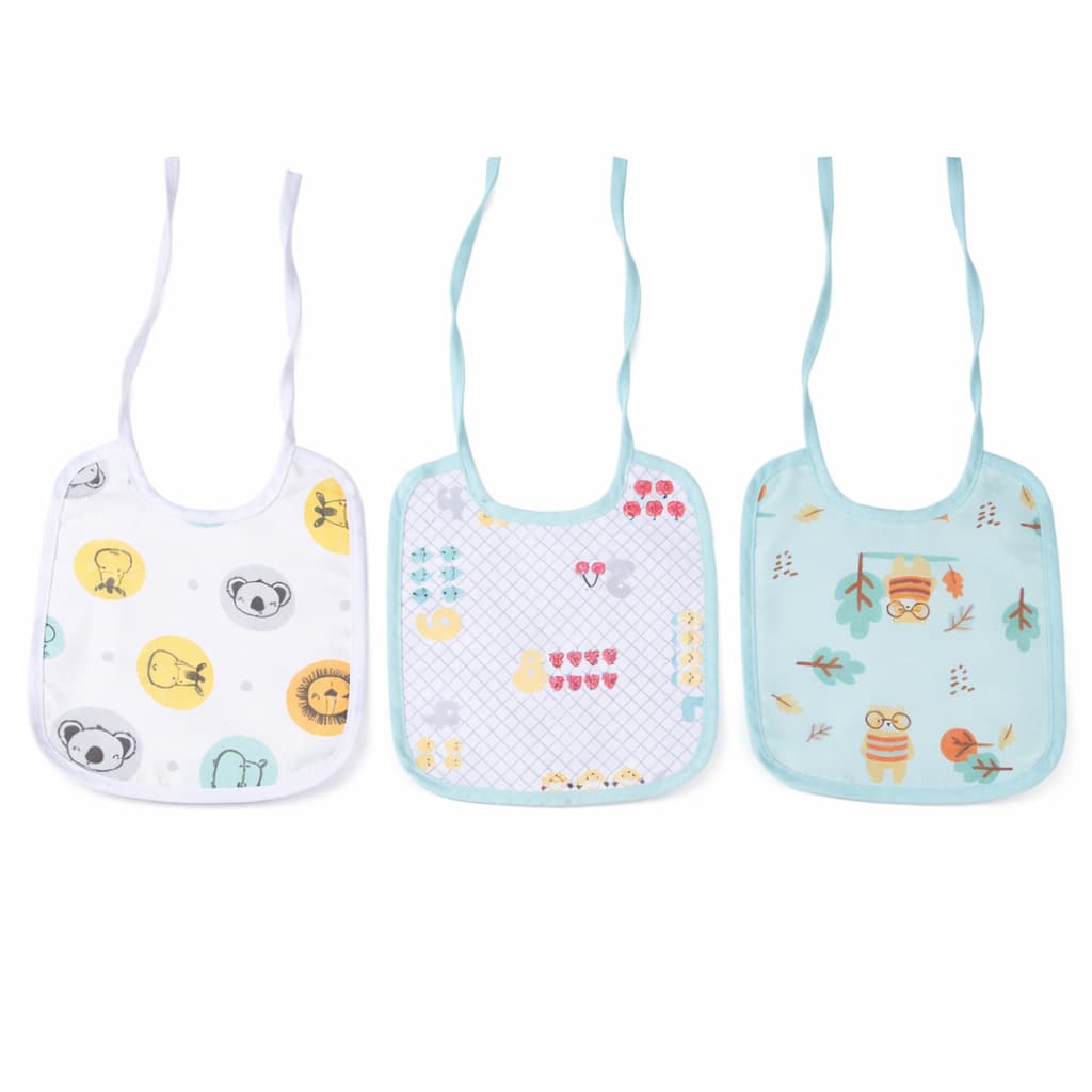 Kit 3 Babador Papi Karinho Flanelado Plastificado 21x19cm Impermeável Enxoval Bebê