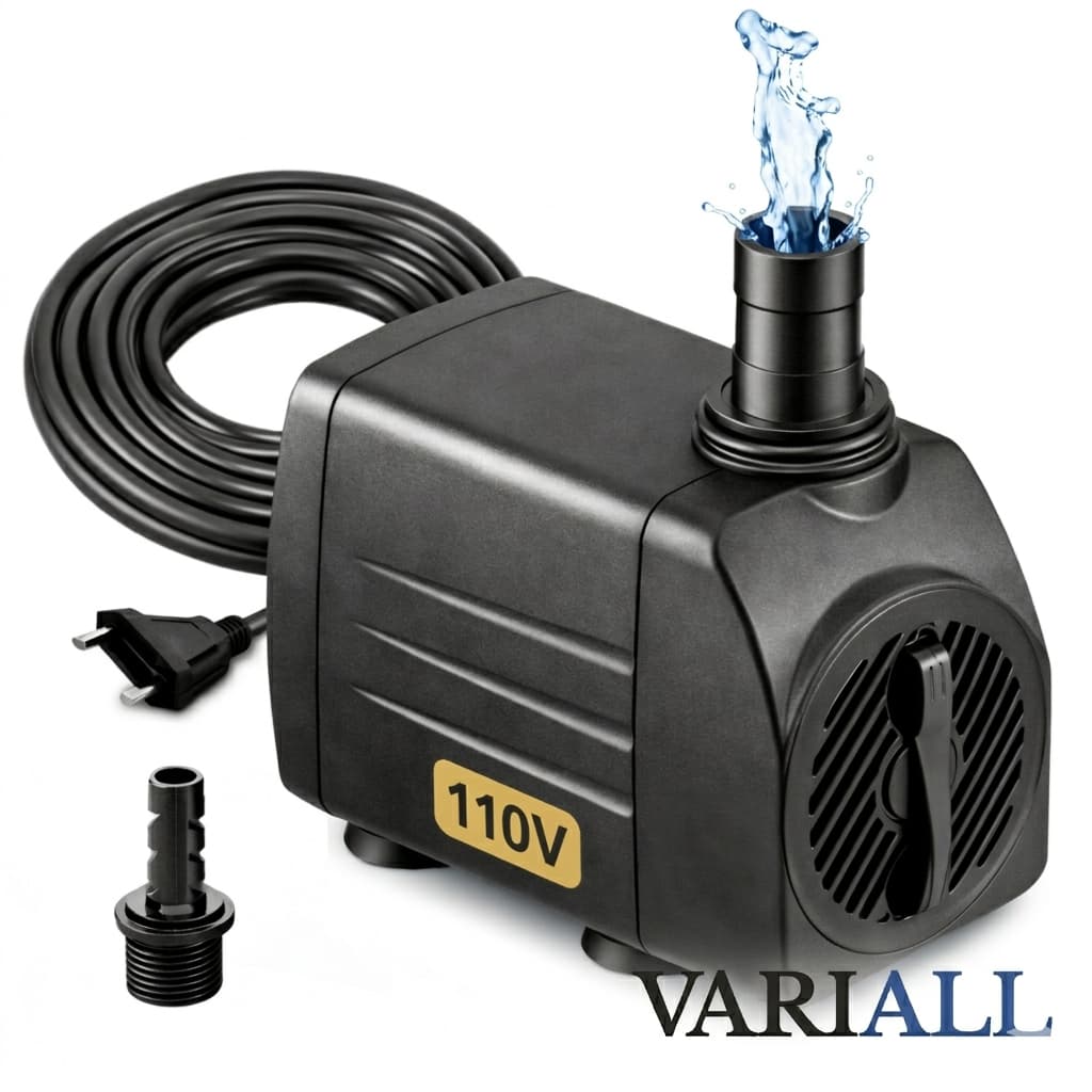 Bomba Submersa 1000L/h com Controle de Vazão Lago Aquário Fonte Cascata Água Doce 110V