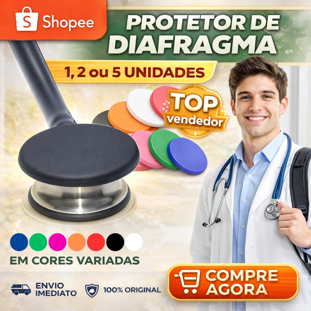 Protetor de diafragma para estetoscopio - Pink, Azul, Branco, Preto, Verde, Vermelho e Laranja