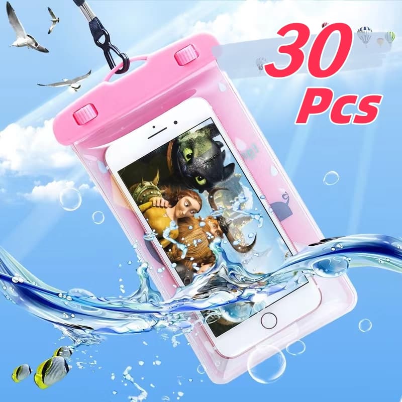 Kit 30 Capa Bolsa A Prova Dágua Impermeável Universal Para Celular Chuva
