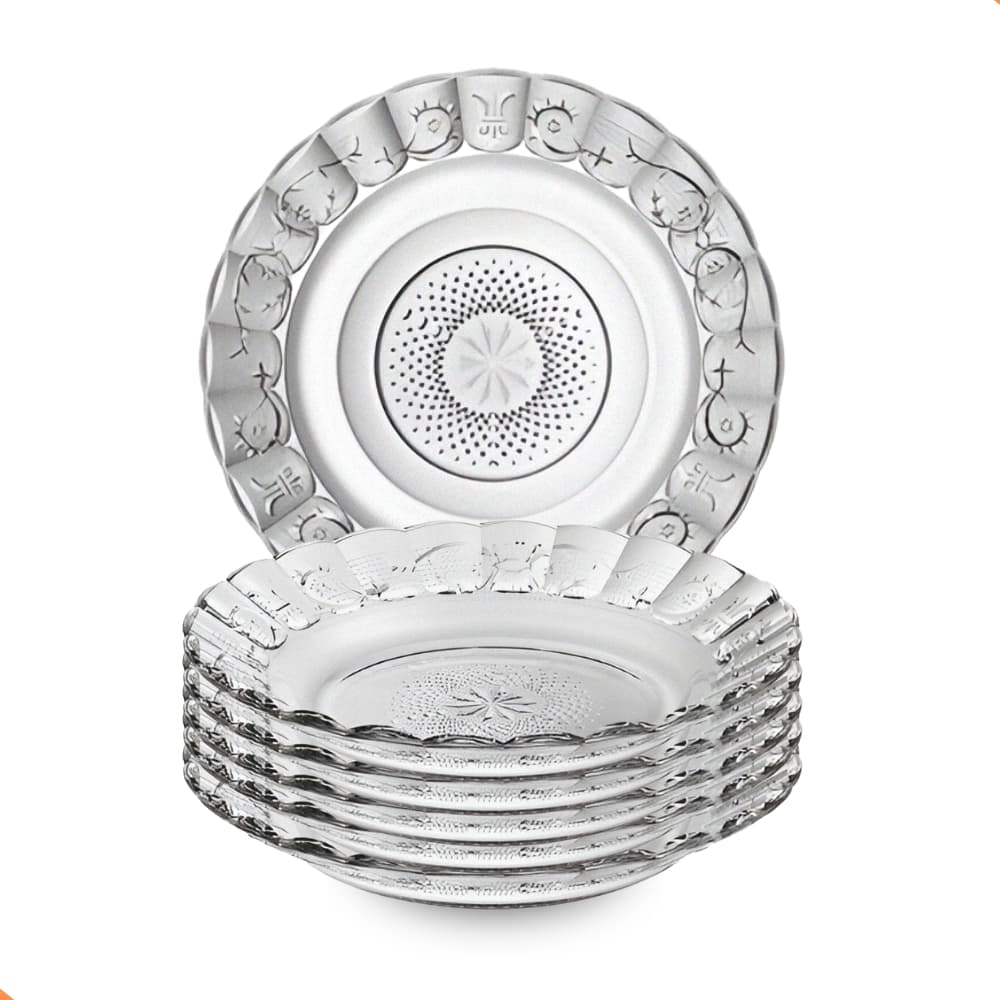 Jogo De Pratos Fundos Aparelho De Jantar Em Vidro 12 Peças