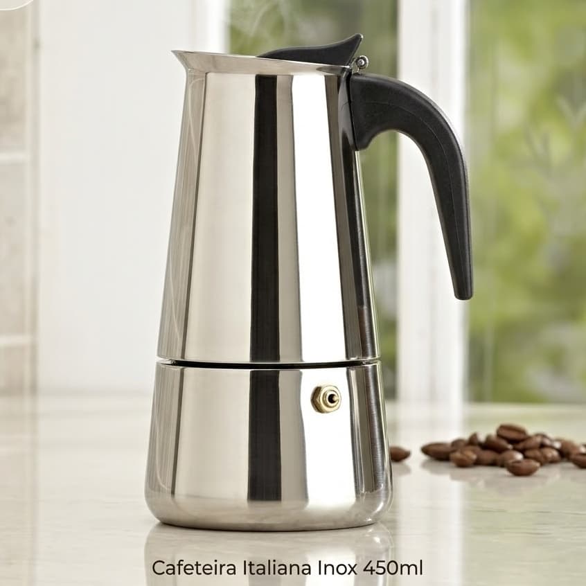 Cafeteira Italiana Inox 9 Xícaras 450ml Profissional Café Expresso Moka Original