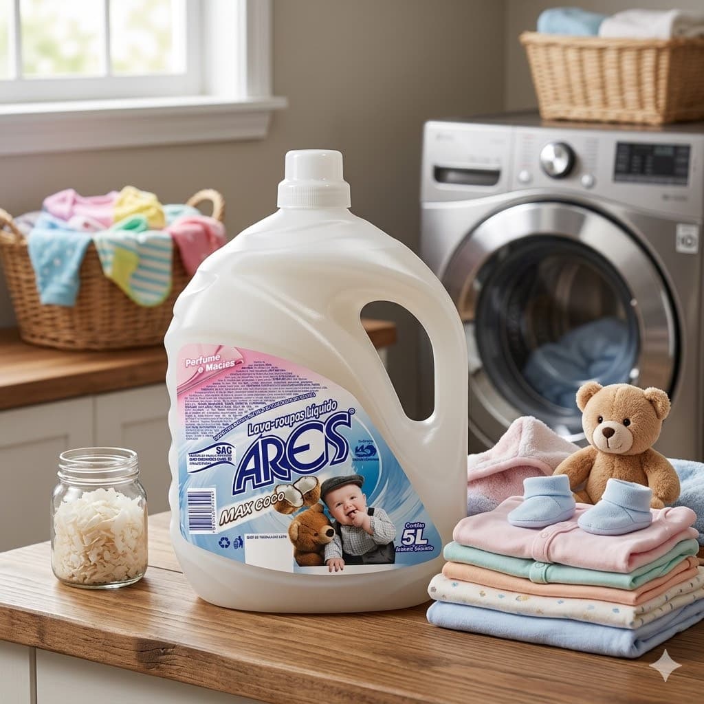 Sabão Liquido de Coco Para Roupas Delicadas  ARES 5 litros