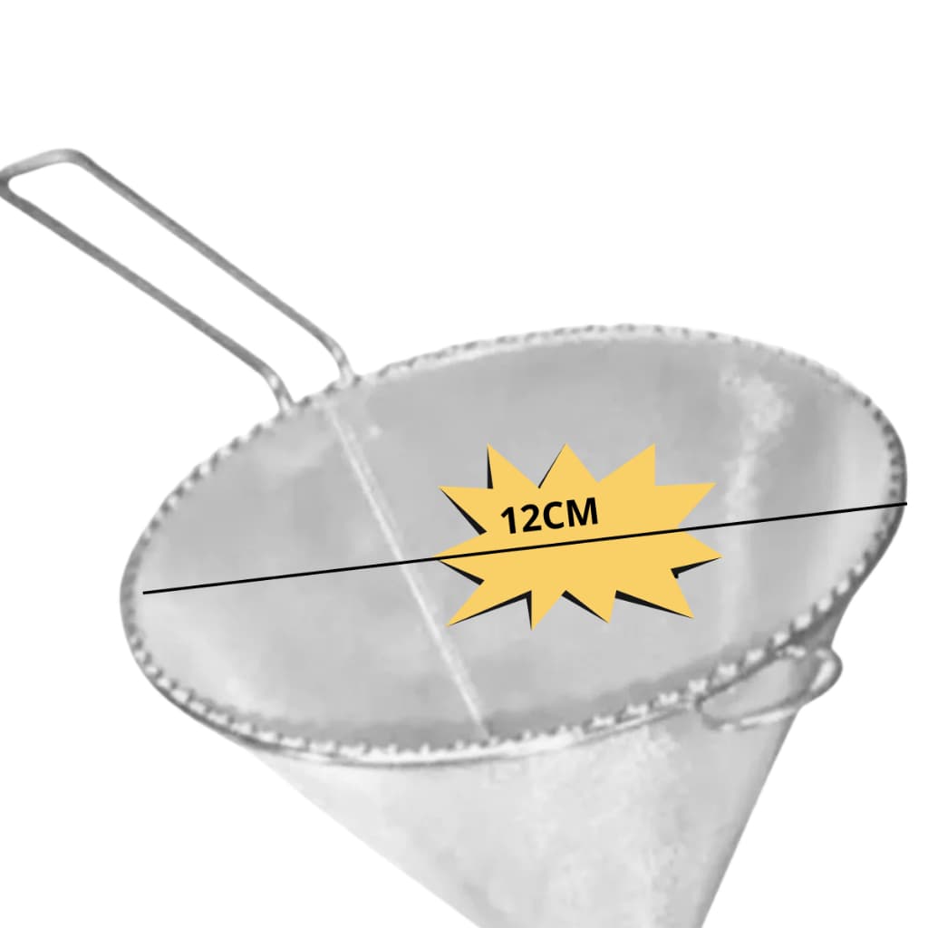 COADOR PENEIRA DE ÓLEO CÔNICO 12 CM.BOM PARA COAR ÓLEO E CALDO DE CANA ETC