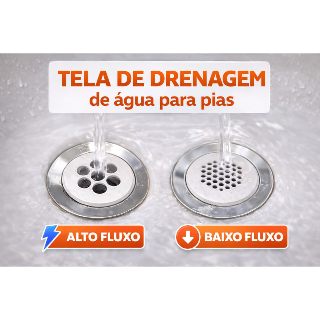 Tela de DRENAGEM Ralo Pia Tanque Cozinha Banheiro Área Serviço Anti Entupimento