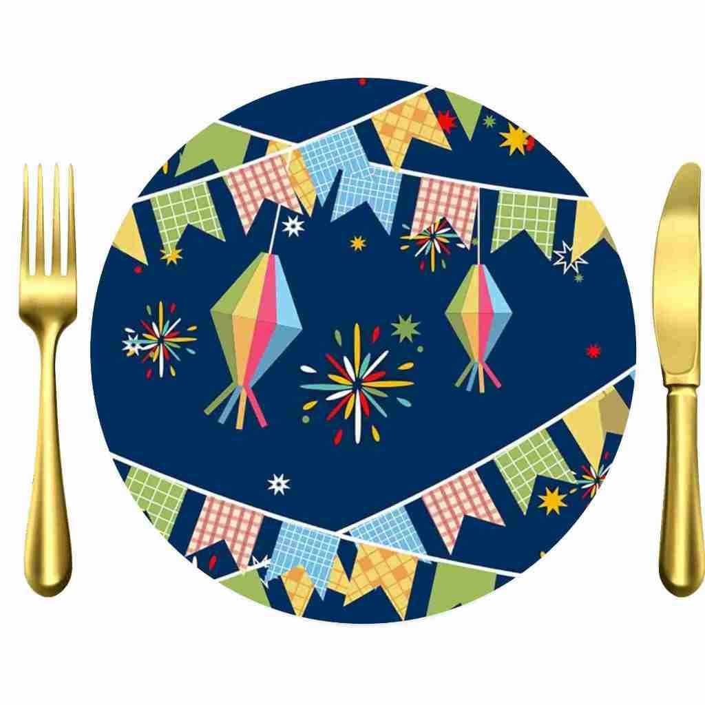 Kit 4, 6 ou 8 Capas Sousplat FESTA JUNINA/Páscoa/Natal 35x35 SAÕ JOÃO 2026 - Decoração Mesa Posta