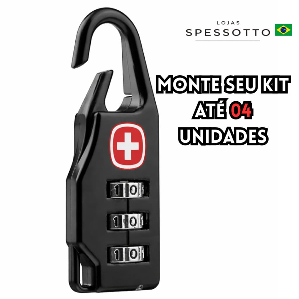 Kit Cadeados Numérico de Mochila Antifurto Para Viagens Com Segredo - Envio Imediato