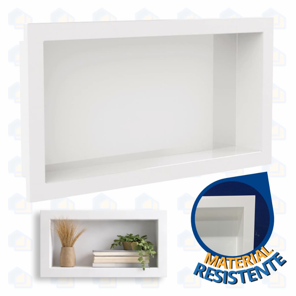 Nicho de Parede Sobrepor 28x40 Banheiro Acabamento Gloss Plástico de Engenharia Metasul