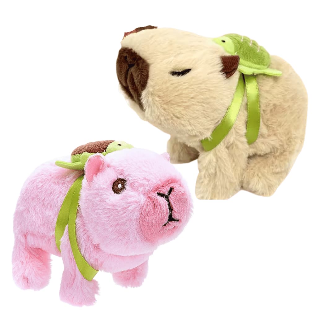 Capivara Anda Faz Barulhos Mexe Brinquedo Pelúcia Crianças Capybara Infantil Dia das crianças