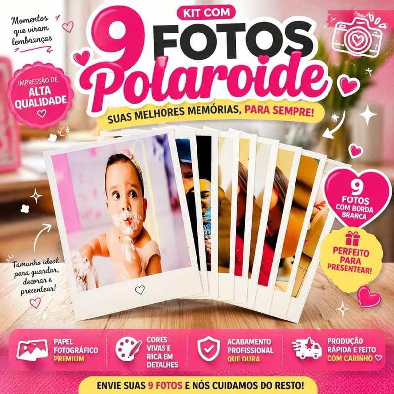 Kit 9 polaroides Personalizado