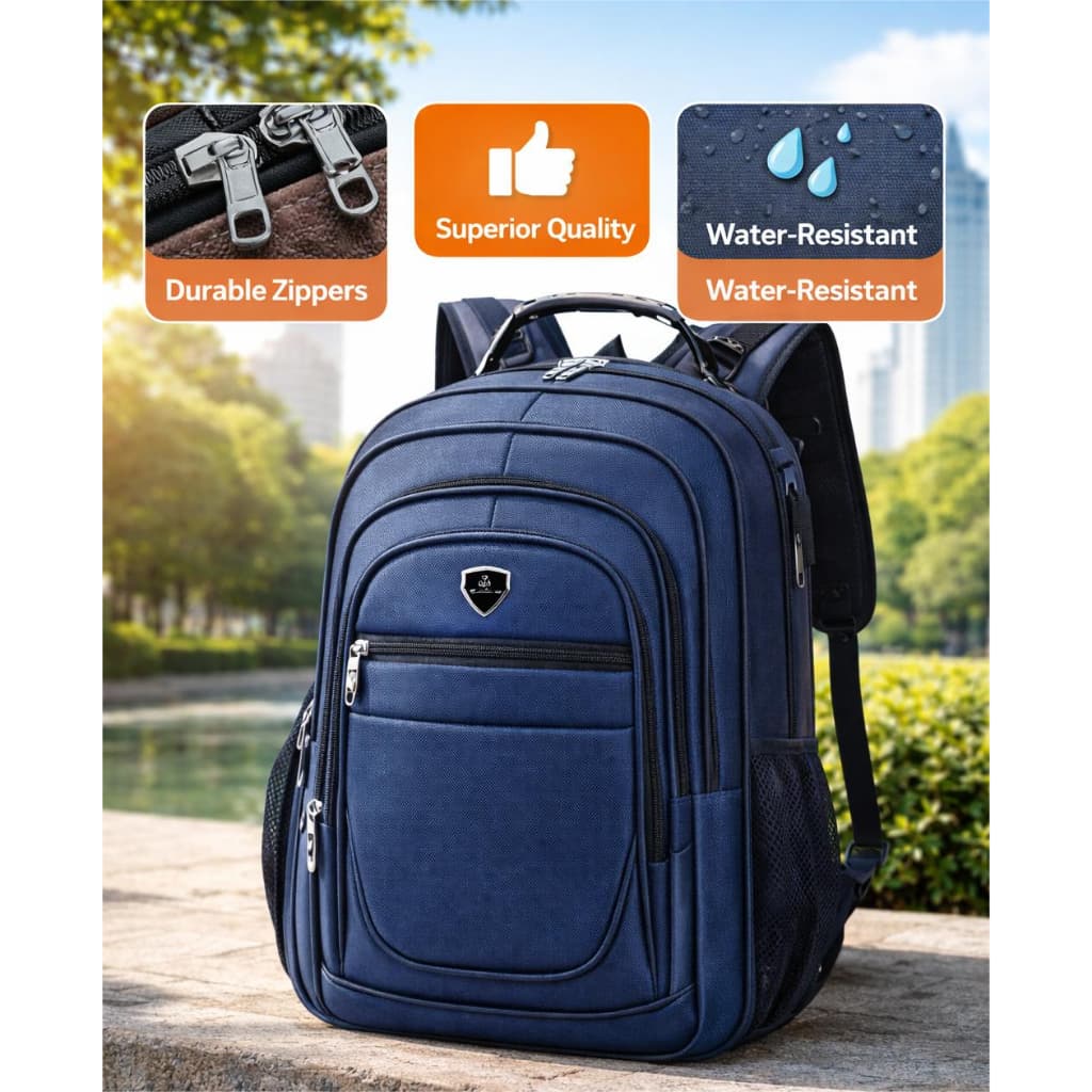 Mochila Bolsa Notebook Impermeável Resistente Reforçada cabo de aço saída Usb CADEADO