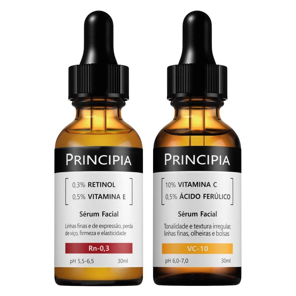 Principia Kit Antissinais Dia e Noite c/ Vitamina VC-10 + Sérum Retinol Rn-0,3