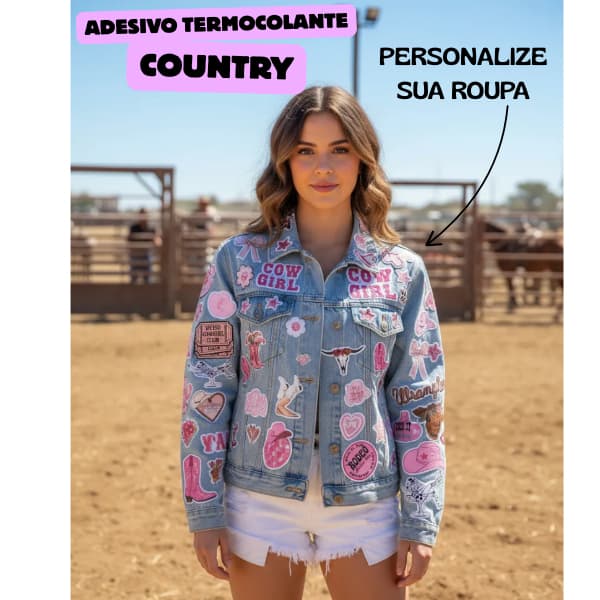 Adesivo DTF Country Adesivo Termocolante Para Personalizar Calça Jaqueta Camisas Pronto para Estampar