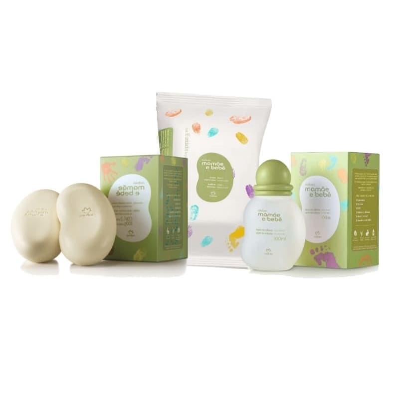 Kit Natura Mamãe e Bebê Colônia Sabonete e Lenços Umedecidos