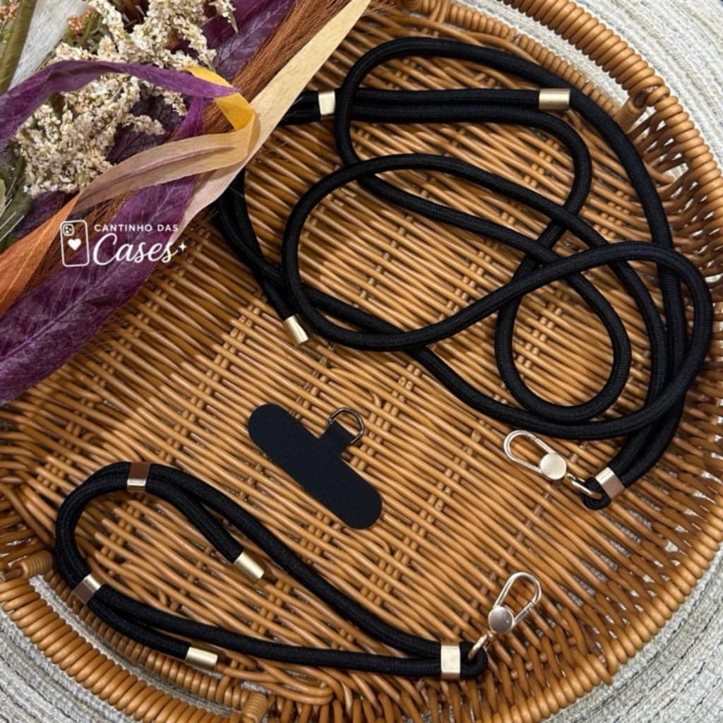 Kit com 2 Cordões para Celular iPhone e Android - Pulso e Pescoço Ajustável Anti-perda