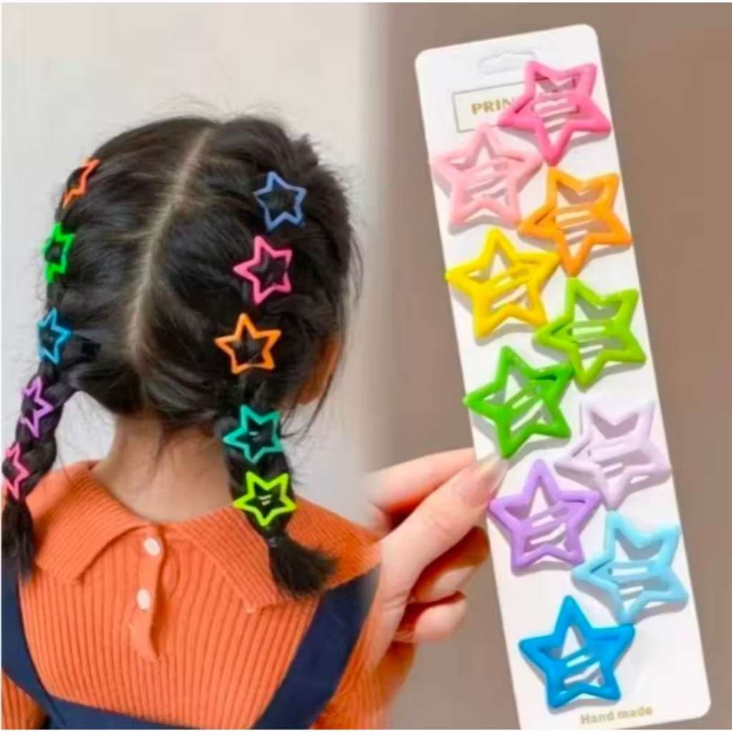 Kit 20-40-60 Presilhas Estrela Infantil, Grampos para Meninas Y2k Coloridas, Acessório de Cabelo Tic Tac