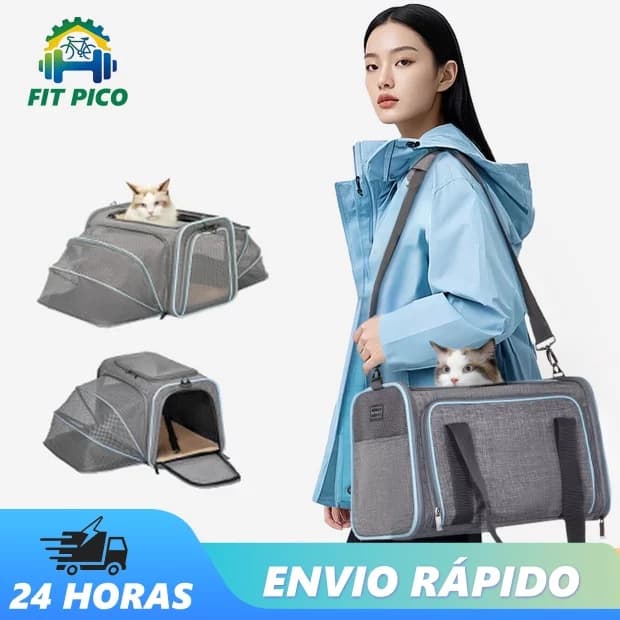 Bolsa Pet Expansível Transporte Viagem Avião Cabine Cachorros E Gatos Pet Bag Caixa Cinza