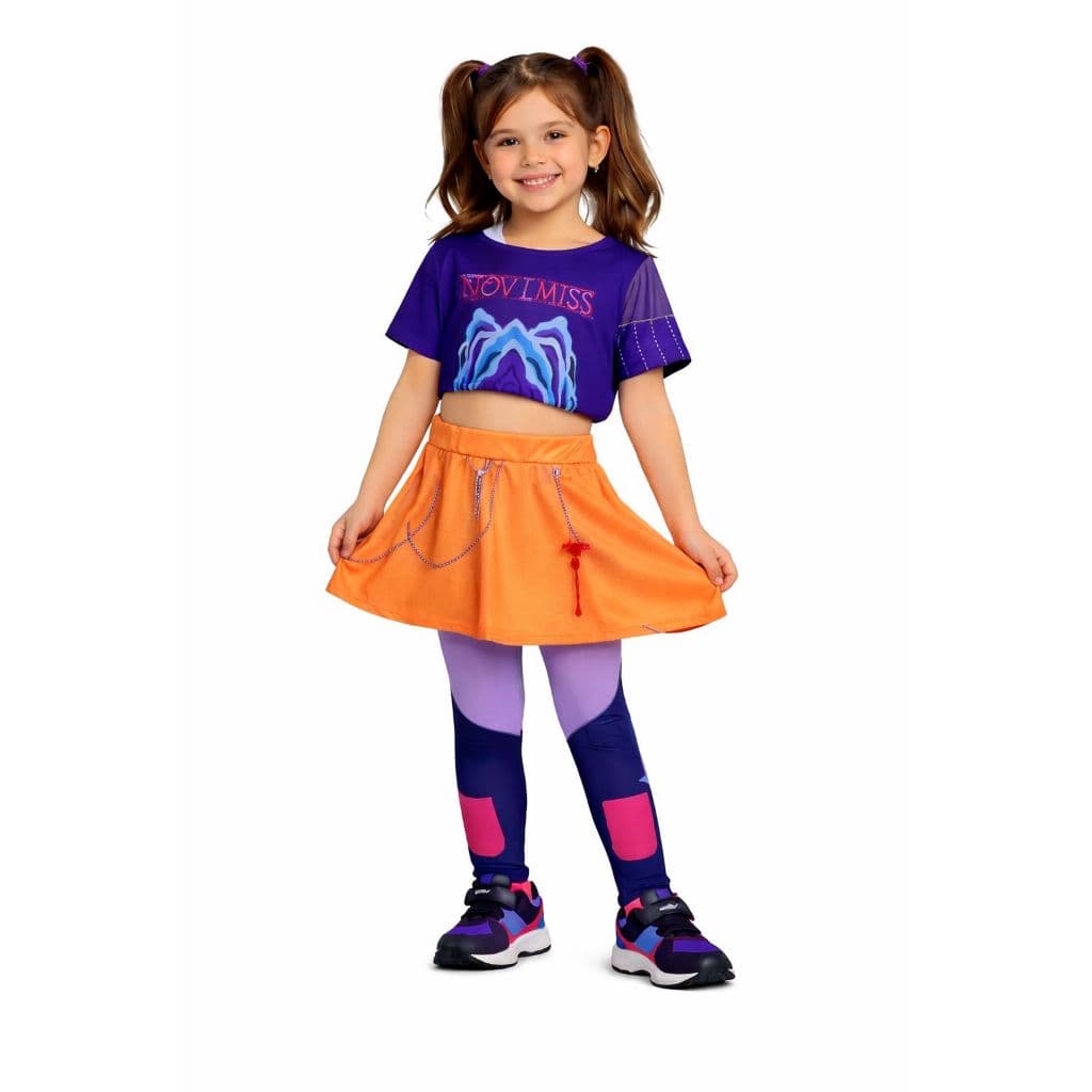 Fantasia Guerreiras Kpop Infantil Mira Guerreira K-Pop Luxo Dança Show Menina Carnaval Dia Das Crianças