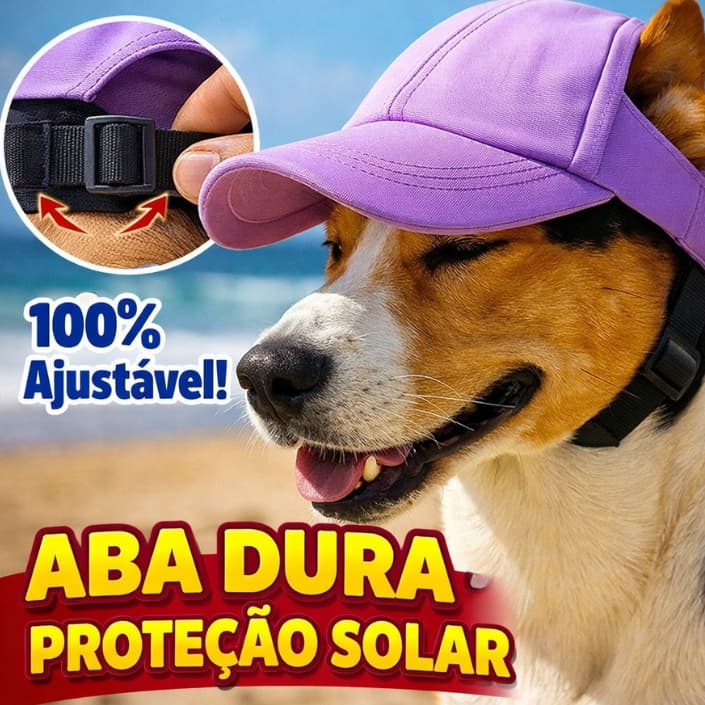 Acessório Pet Boné Cão Gato Viseira De Sol Regulável Aba Rígida Proteção Solar Ajustável