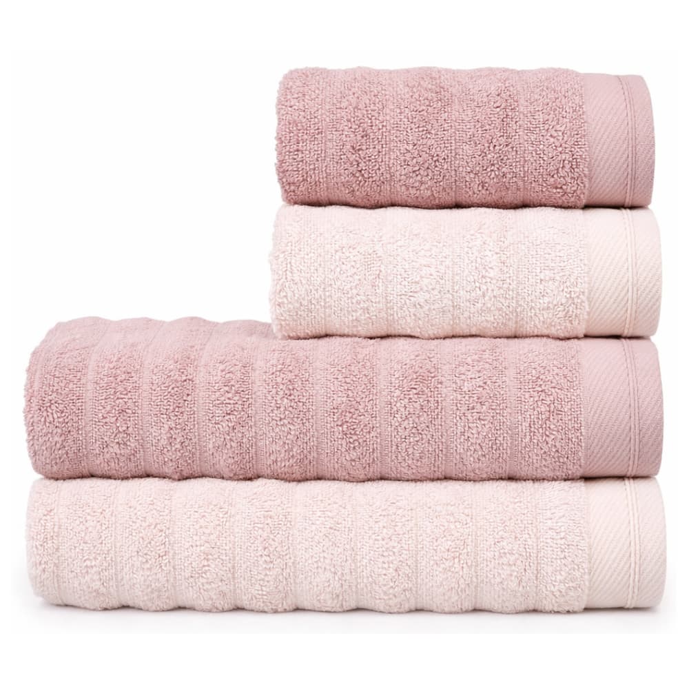 Jogo/Kit  2 Toalhas de Banho + 2 Toalhas de Rosto Fio Penteado Grossa 100% Algodão 520g/m² Atlântica