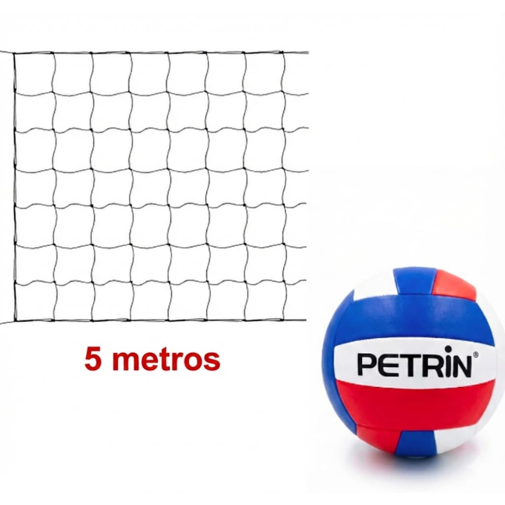 Kit Vôlei Lazer Bola De Volei / Rede 5 Metros-praia/piscina