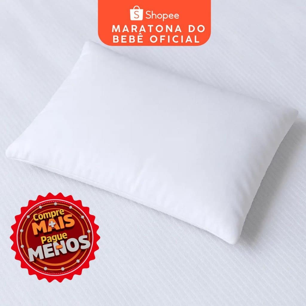 Travesseiro Bebê Berço Macio Hipoalergênico Branco Conforto Para Seu Baby mais conforto