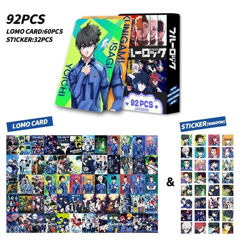 Lomocard 92 pcs Blue Lock Isagi Yoichi Bachira Chigiri Coleção Cartão Novo e Lacrado